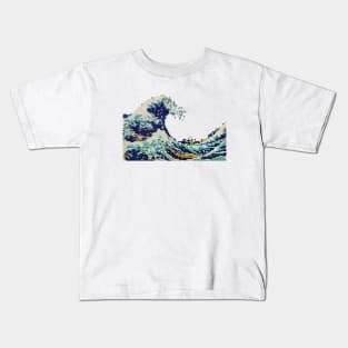 The Great Wave Pixel Kids T-Shirt